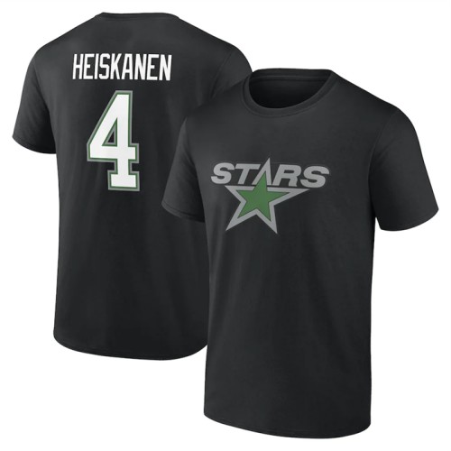 Men's Dallas Stars #4 Miro Heiskanen Black T-Shirt